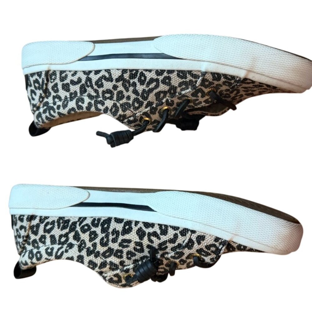 Sperry Pier Wave LTT Womens Canvas Sneakers-Leopard Print-7-GUC - Picture 6 of 7
